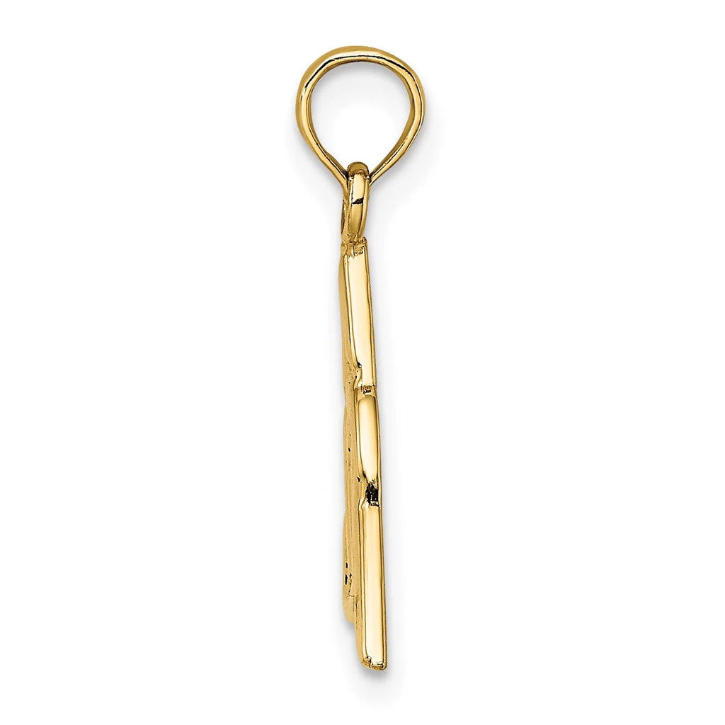 14K Yellow Gold Celtic Trinity Knot Pendant Charm with Rope Chain Necklace 18'' G714