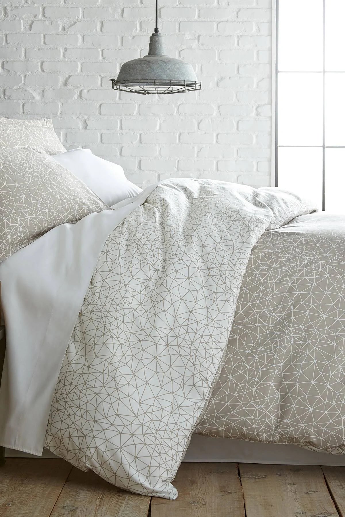 Geometric Maze Taupe Duvet Cover Set G48826