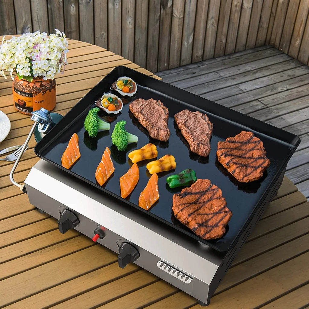 3 Burner Propane Gas Griddle with Side Shelves B990