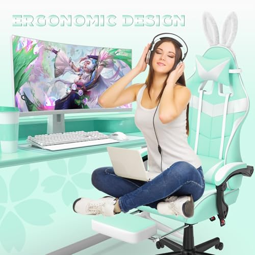 Gaming Chair with Footrest and Lumbar Support Z6569
