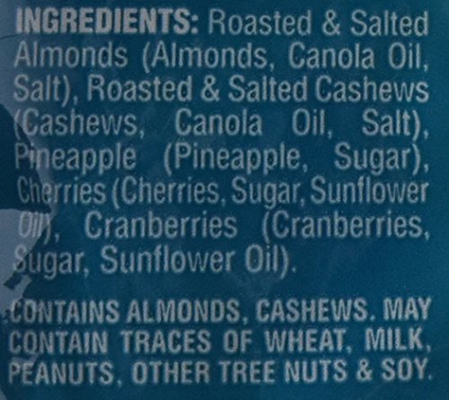 Trek Mix with Cashews, Almonds, Pineapple, Cranberries, and Tart Cherries, 1 lb C393