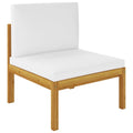 Cream White Acacia Wood Rope Middle Sofa E417436