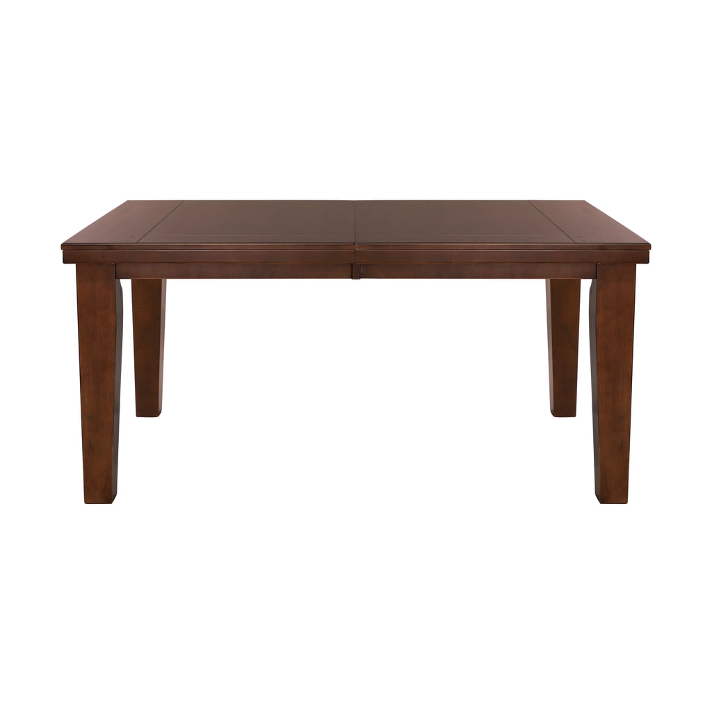 Dark Oak Rectangular Wooden Dining Table with Extension Leaf J437588