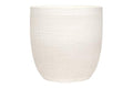 Large Matte White Embossed Stoneware Planter L73305