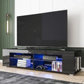 57 Inch LED TV Stand with Glass Shelves Y38240