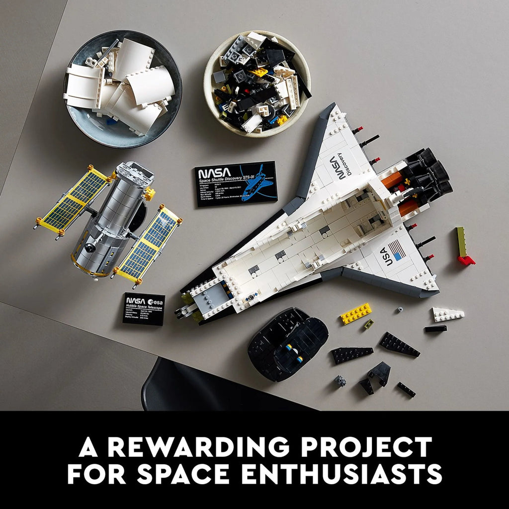 LEGO Icons NASA Space Shuttle Discovery Model Building Kit with Hubble Telescope E918