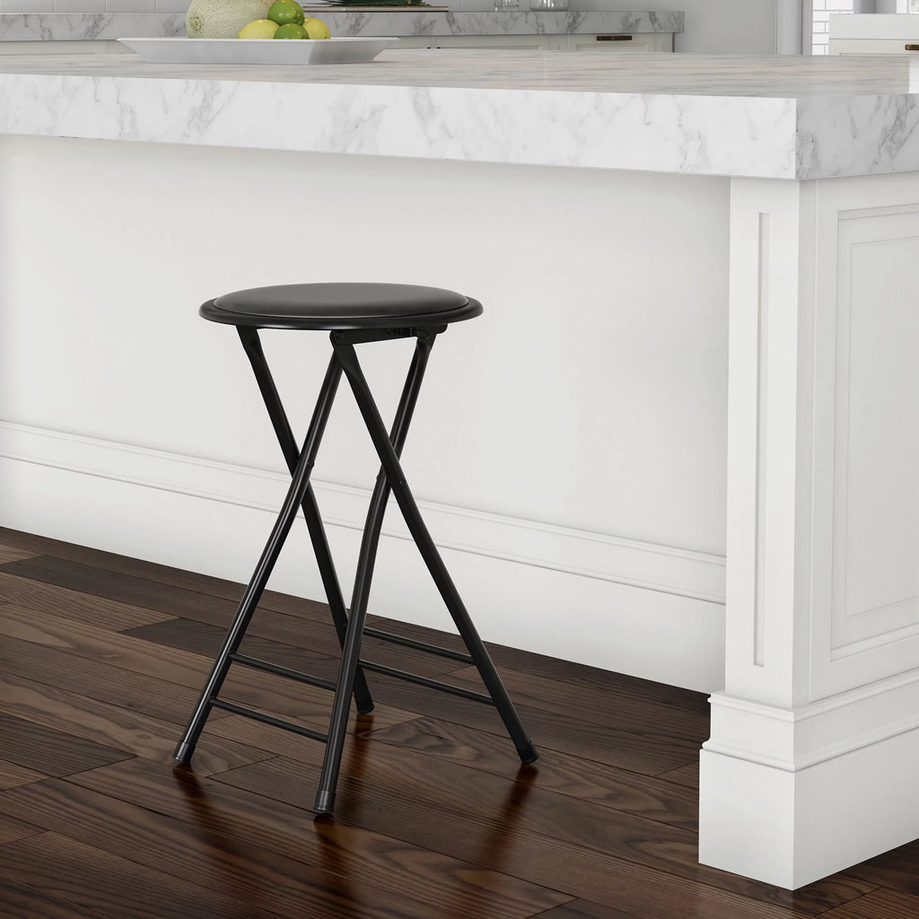 Black 24-inch Folding Stool Q442