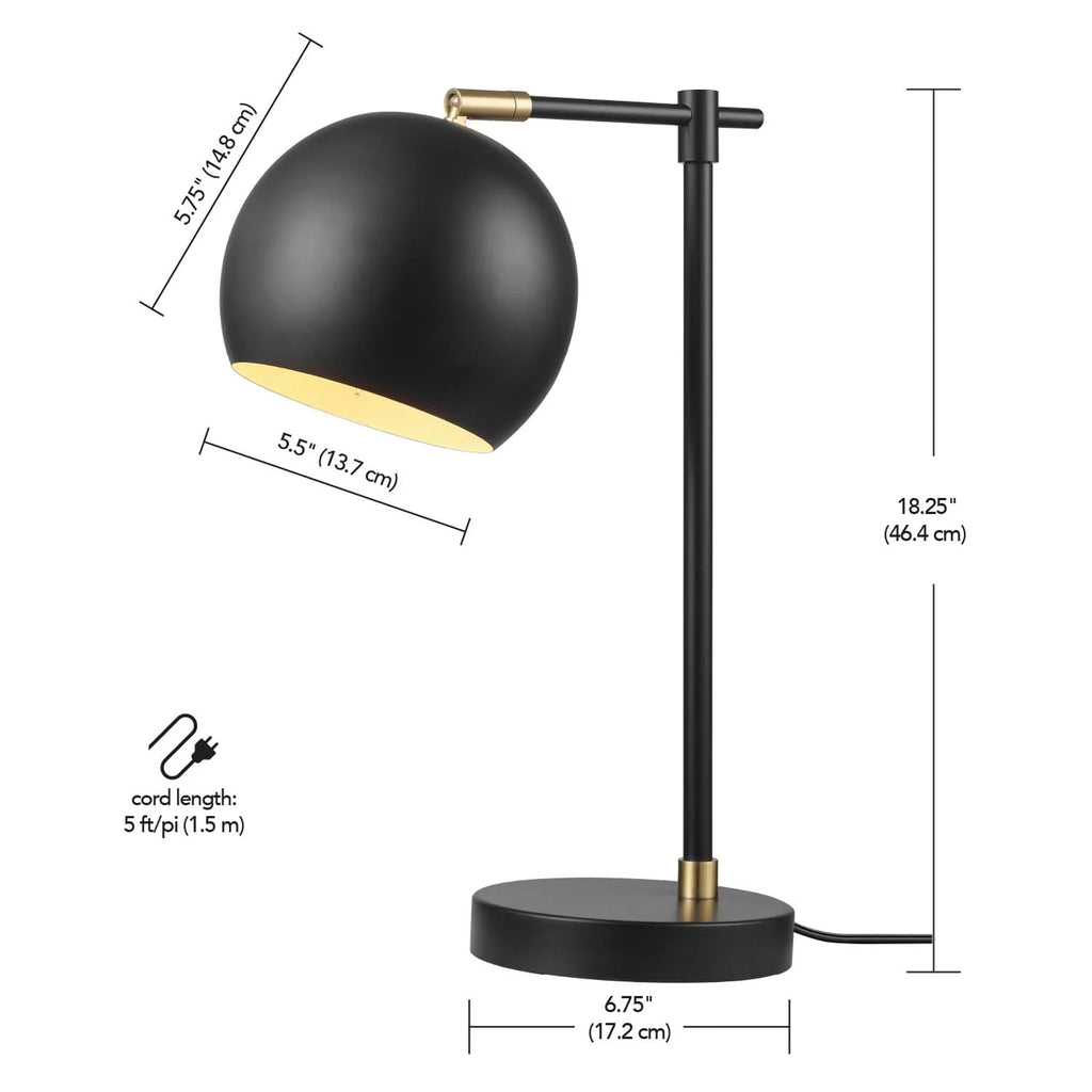 18" Matte Black Table Lamp E669631