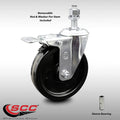 Phenolic Swivel Caster with 5x22 Wheel and 12mm Stem with TTL Brake D54067