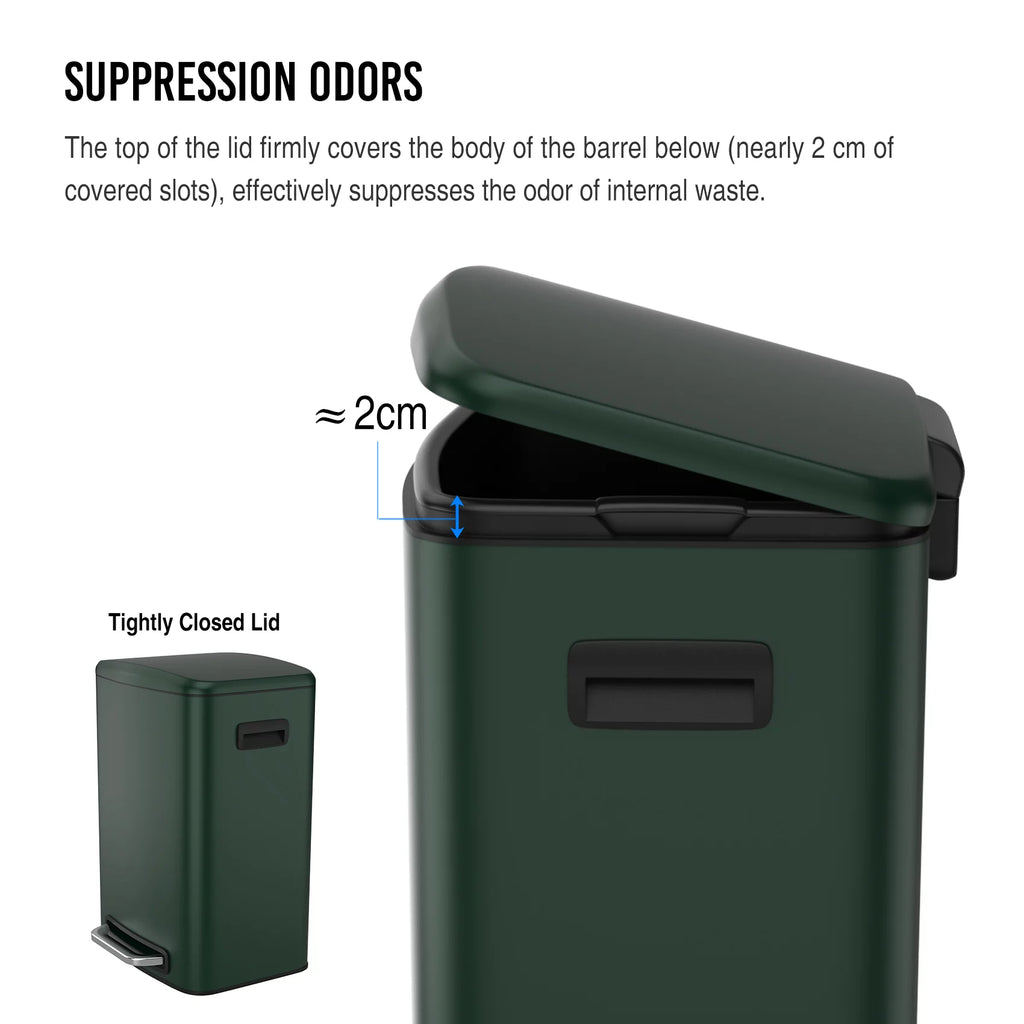 13 Gallon 50L Stainless Steel Trash Can with Lid O4964
