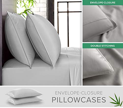 King White Bamboo Viscose Bed Sheet Set A5868