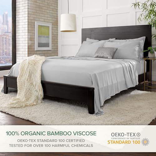 King White Bamboo Viscose Bed Sheet Set A5868