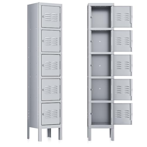 3-Tier Steel Locker 3 Doors Grey X9732