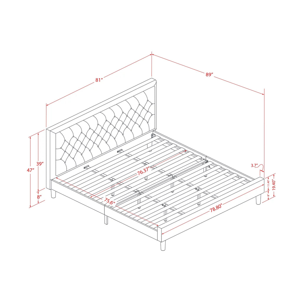 3-piece Wood Platform Bedroom Set S8734