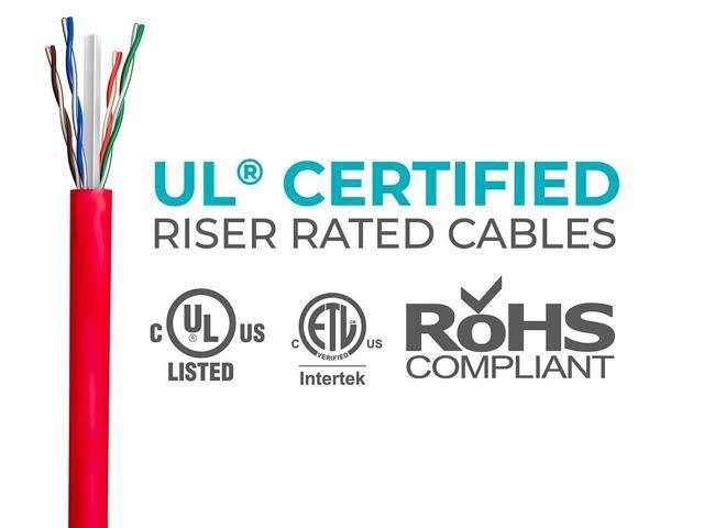 Red 1000ft 23AWG Cat6 UTP Solid Bulk Ethernet Cable F812930
