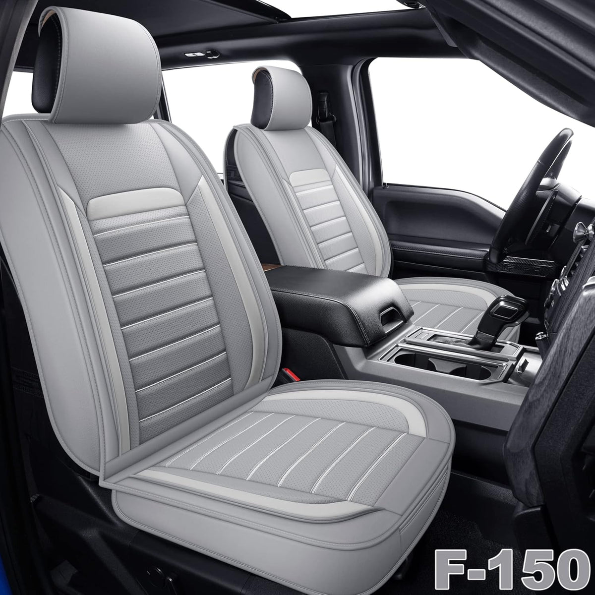 Leather Car Seat Covers, Front Pair, Black Z99474