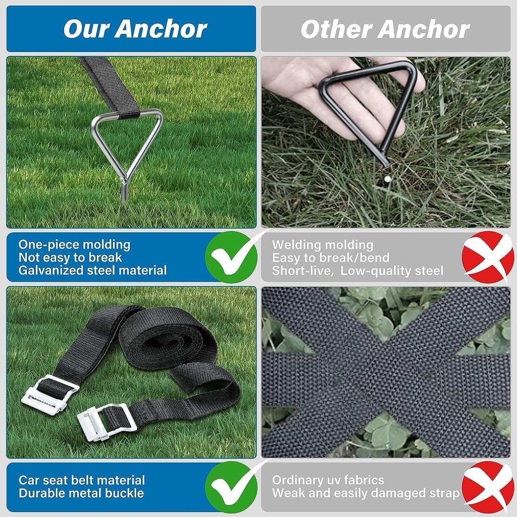 Corkscrew Shape Steel Stakes Anchor Kit with T Hook T149159
