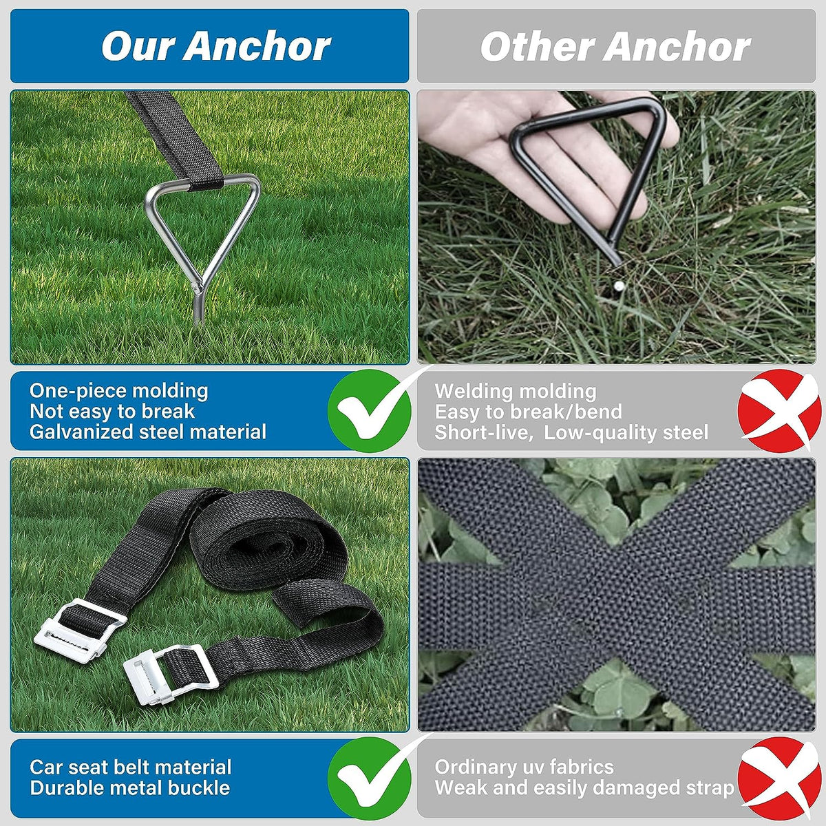 Corkscrew Shape Steel Stakes Anchor Kit with T Hook T149159
