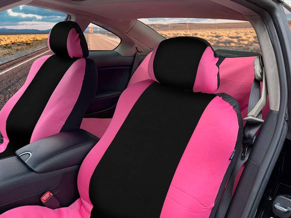 Pink Black Low Back Seat Covers Pack of 2 X3831