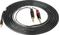 3.5mm Stereo to Dual 1/4 inch Mono Audio Cable 15 Feet D589