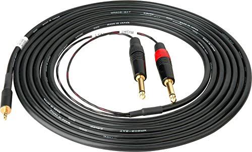 3.5mm Stereo to Dual 1/4 inch Mono Audio Cable 15 Feet D589