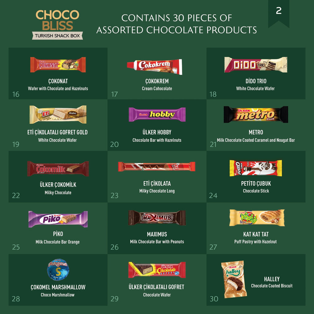 International Snack Box, 30 Full-Size Chocolate Assortment Bars P87588