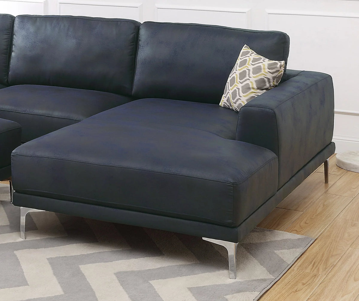 Navy Blue 2pc Leather Gel Sectional Sofa J4103