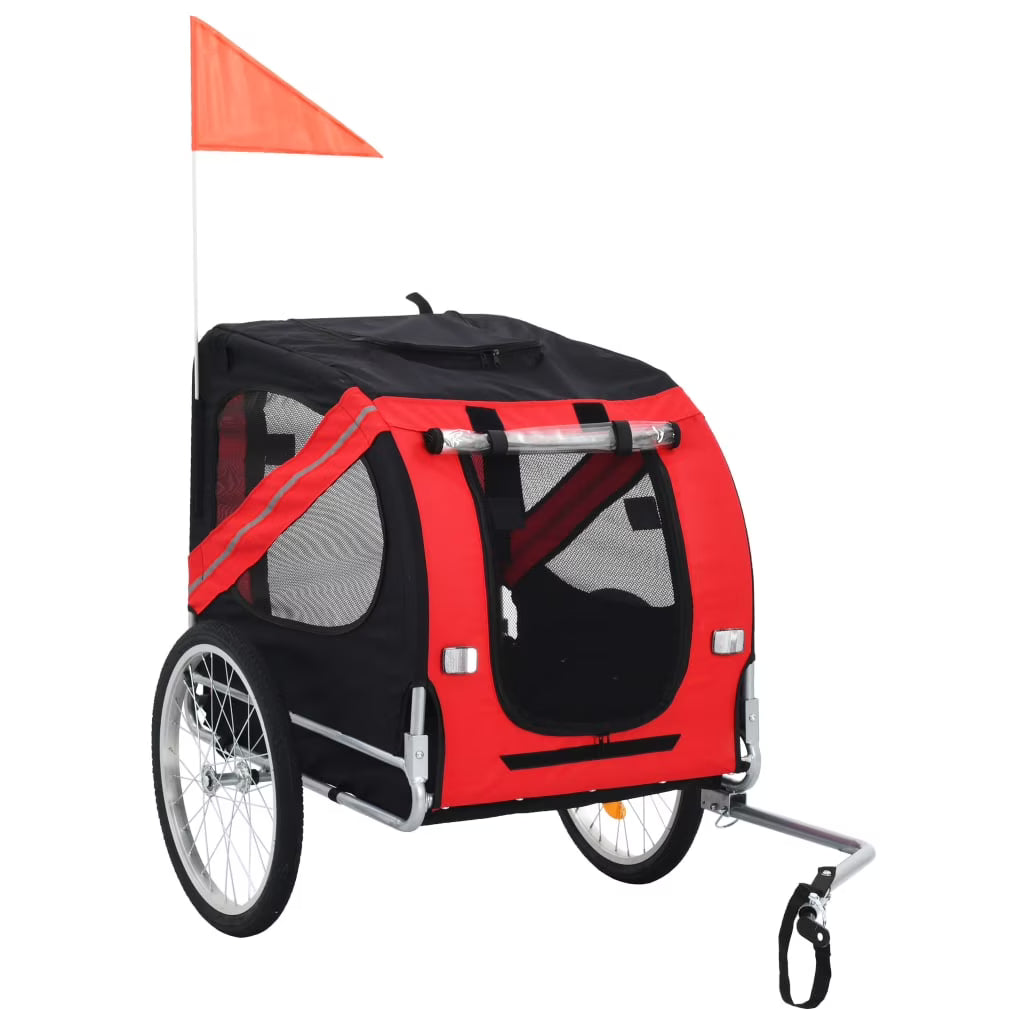 Dog Bike Trailer with Mesh Windows and Safety Flag D4375