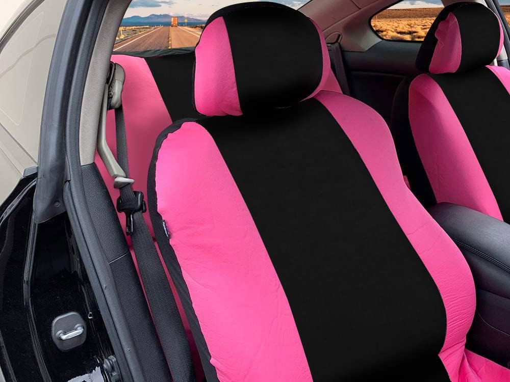 Pink Black Low Back Seat Covers Pack of 2 X3831