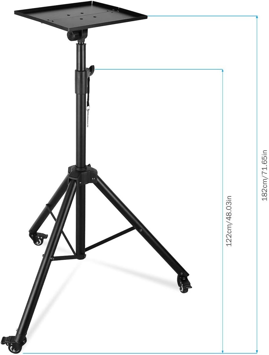 Projector Tripod Stand with Height Adjustable Plate and Casters M8626