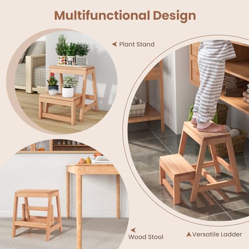 Wooden 2-Step Folding Step Stool Y18707