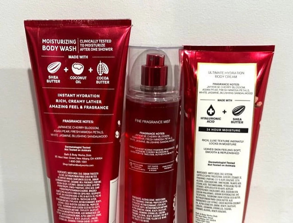 Japanese Cherry Blossom Body Wash Fragrance Mist and Body Cream G3177
