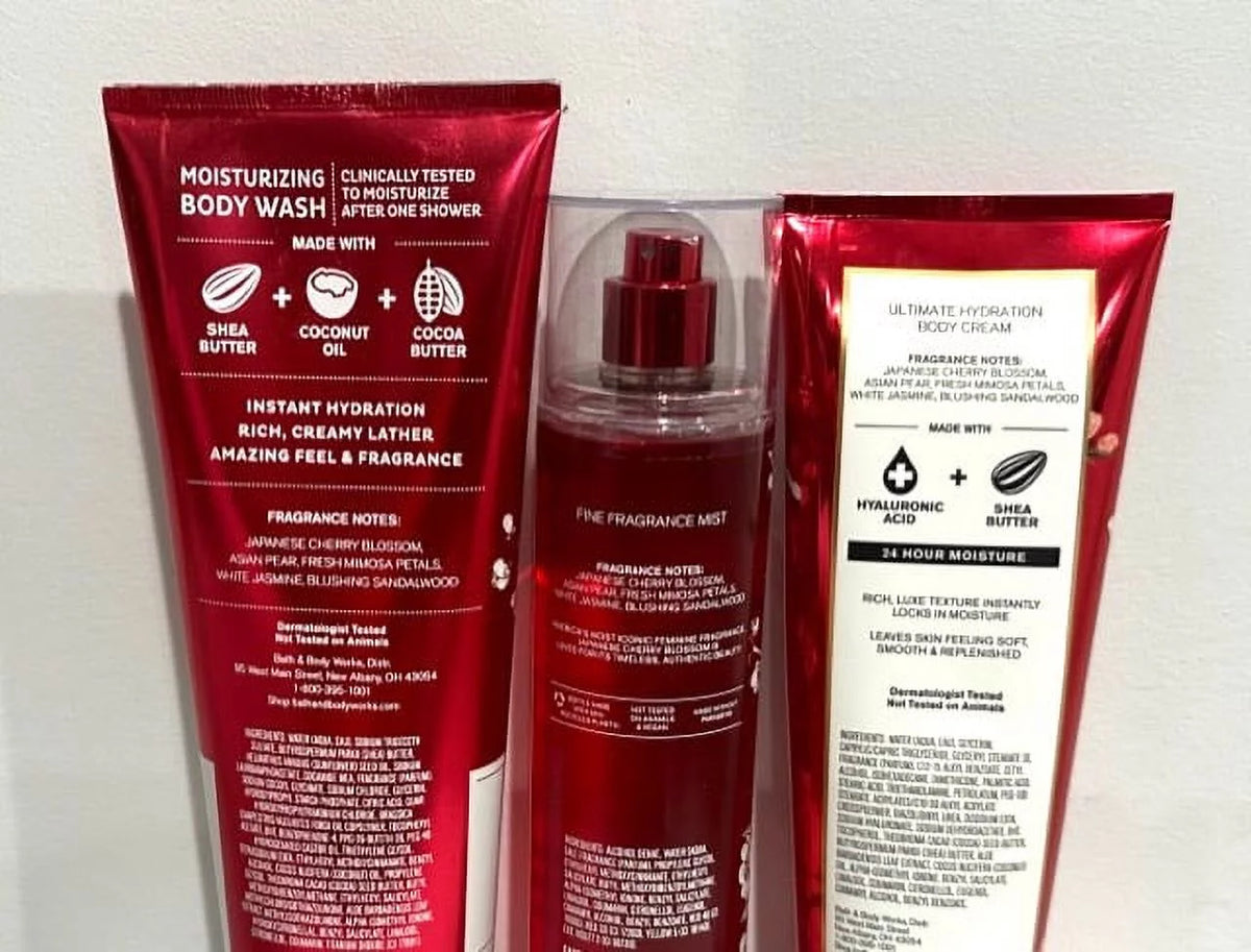 Japanese Cherry Blossom Body Wash Fragrance Mist and Body Cream G3177