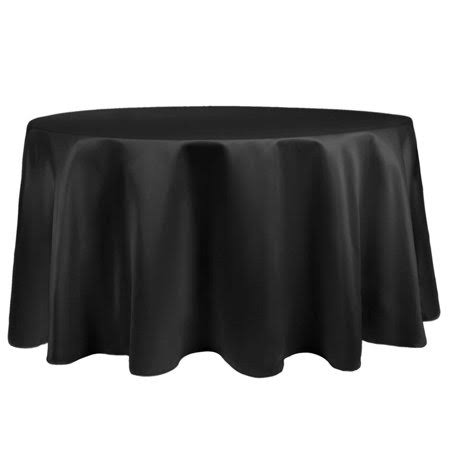 Black 120-Inch Round Tablecloth U34489