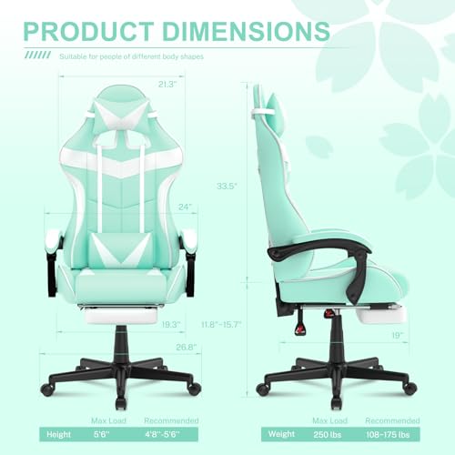 Gaming Chair with Footrest and Lumbar Support Z6569