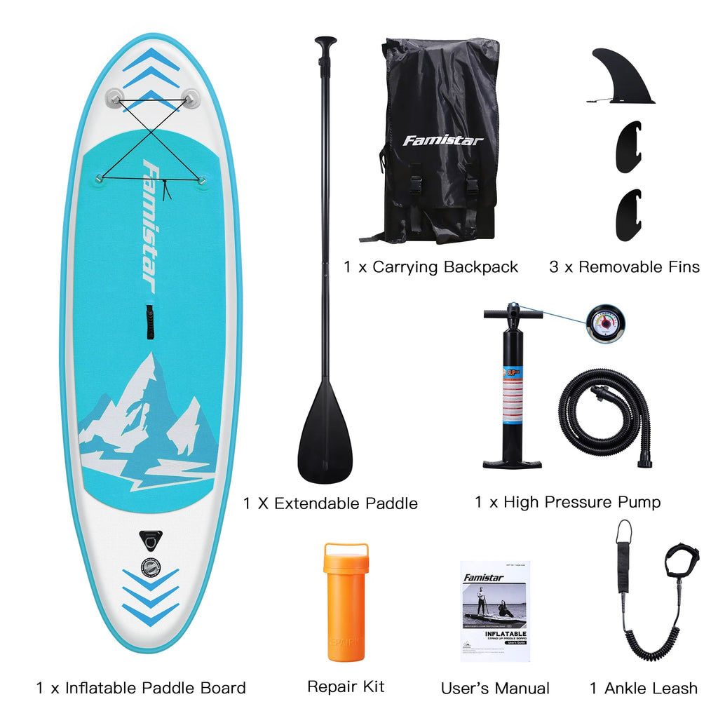 10' Inflatable Stand Up Paddle Board with Adjustable Paddle, Pump & Carrying Backpack M198