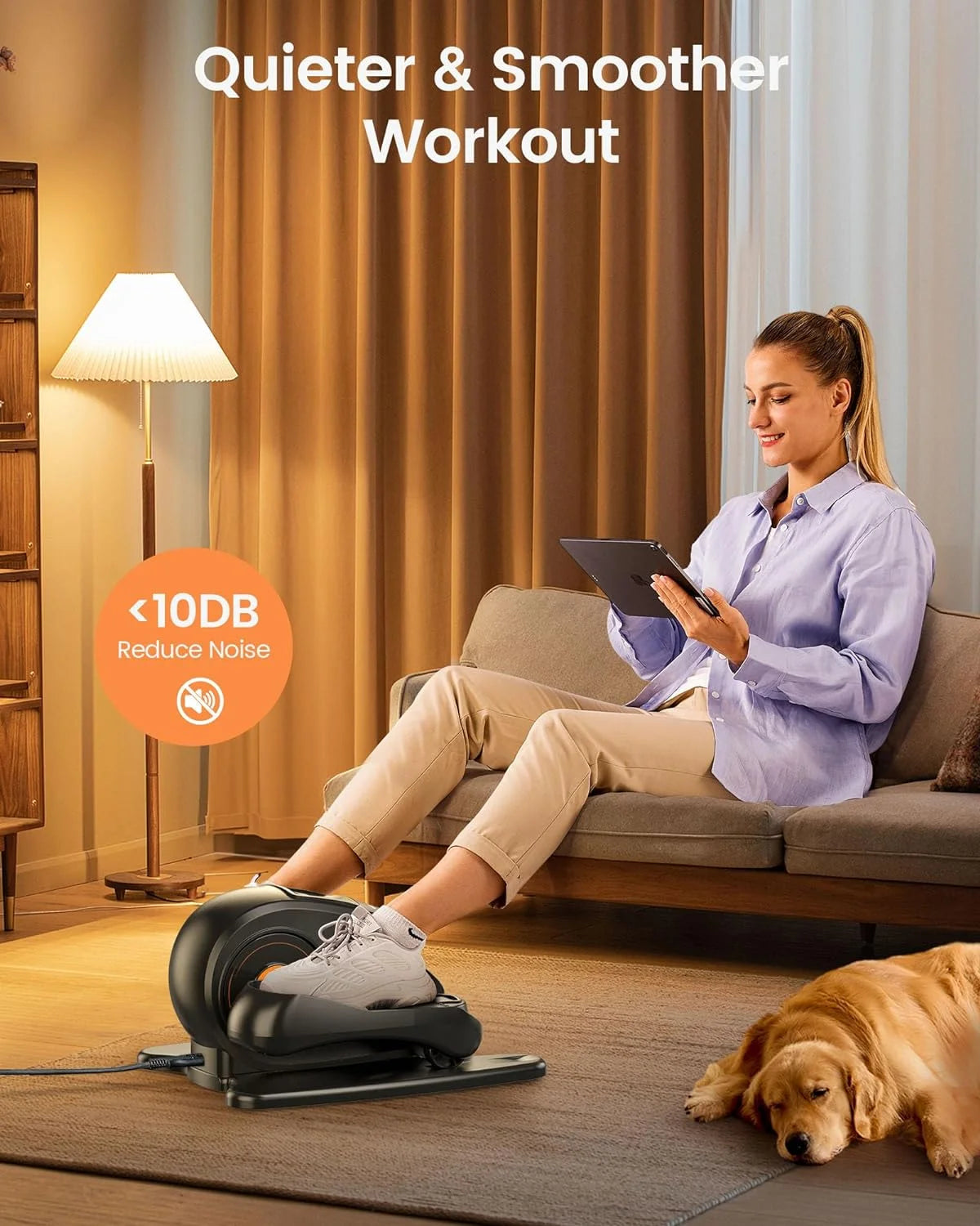 Under Desk Ellipticals Electric with Remote Control & Non-Slip Pedals Q46249