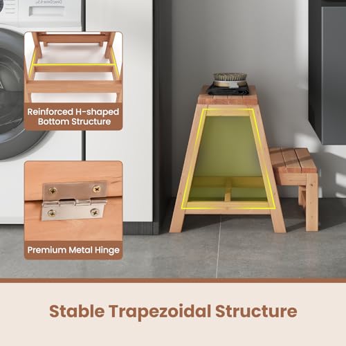Wooden 2-Step Folding Step Stool Y18707