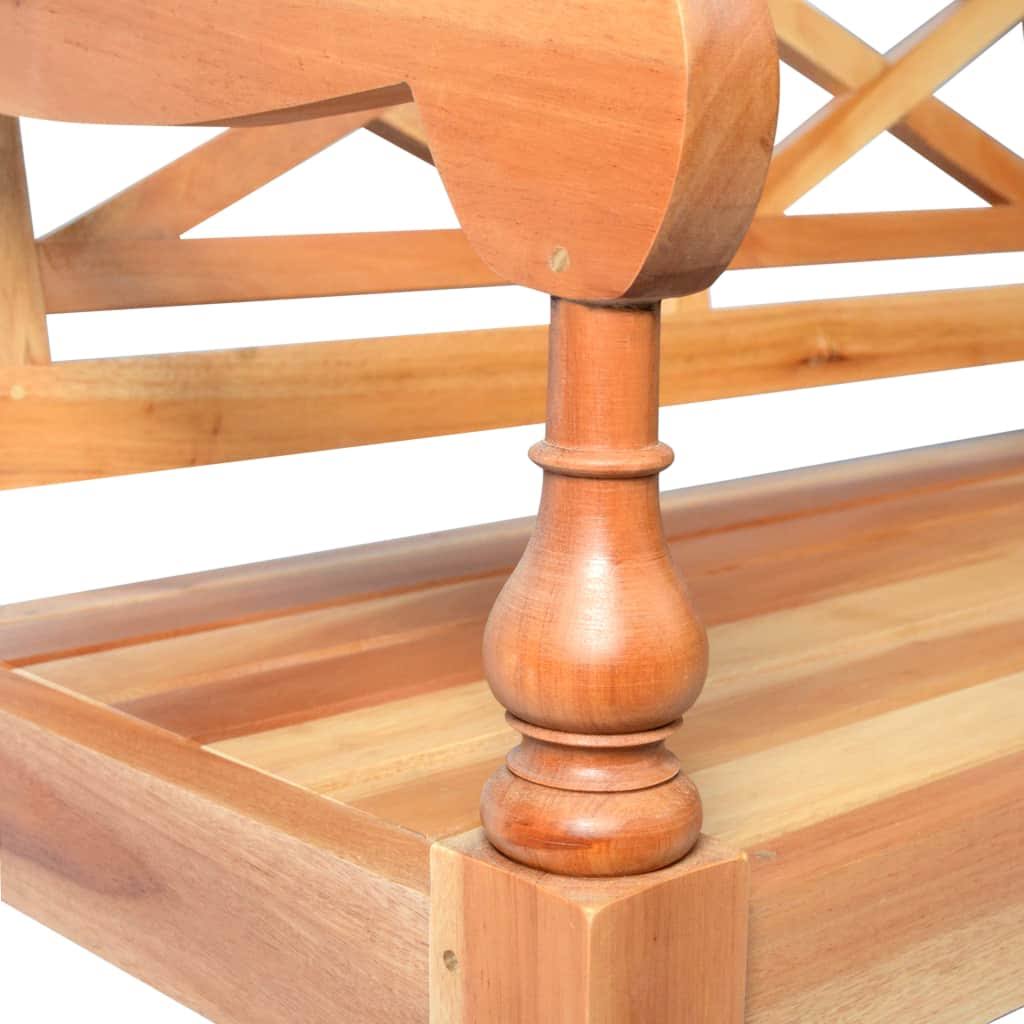 Solid Mahogany Wood White Bench T49888
