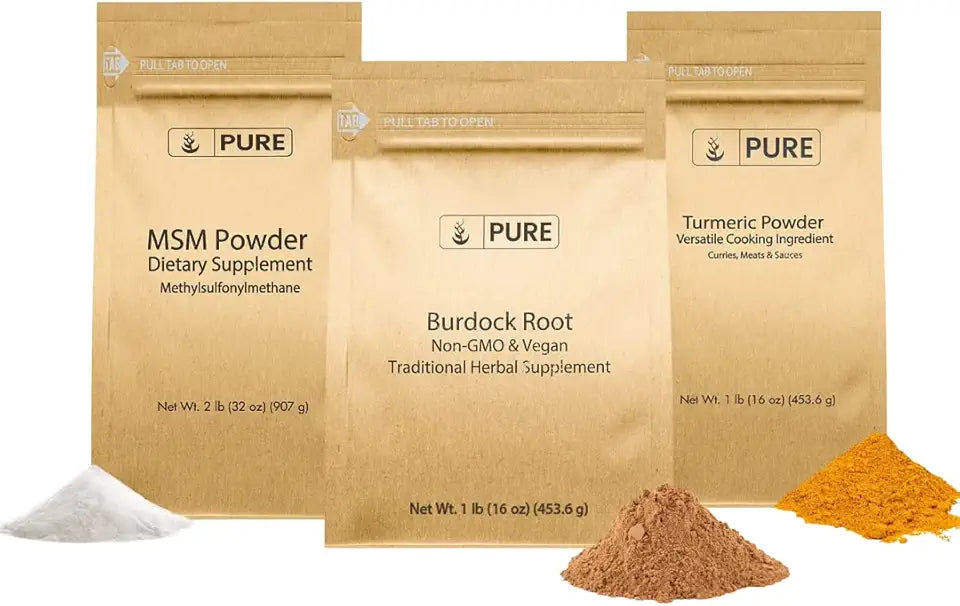 MSM Turmeric Burdock Root Powder Bundle C300