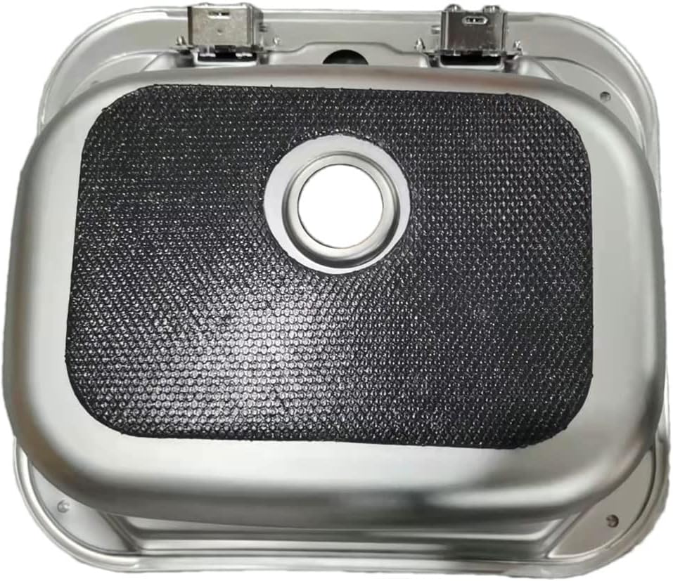 RV Kitchen Sink Stainless Steel Hand Wash Basin with Tempered Glass Lid P366899