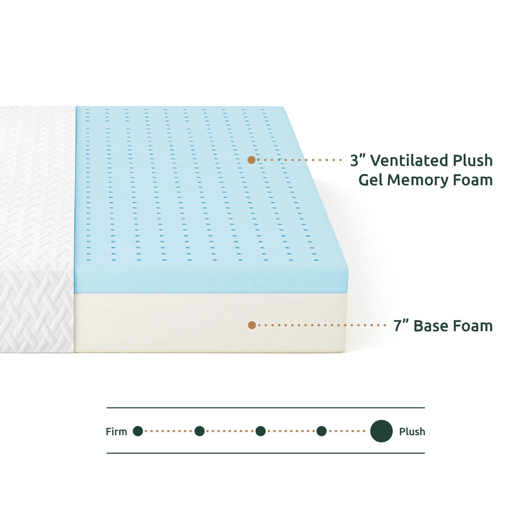 10" Medium Plush Gel Memory Foam Mattress, Queen G2315