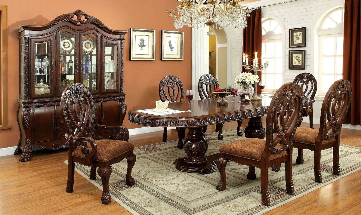 Cherry Solid Wood 7 Pc Dining Set E95506