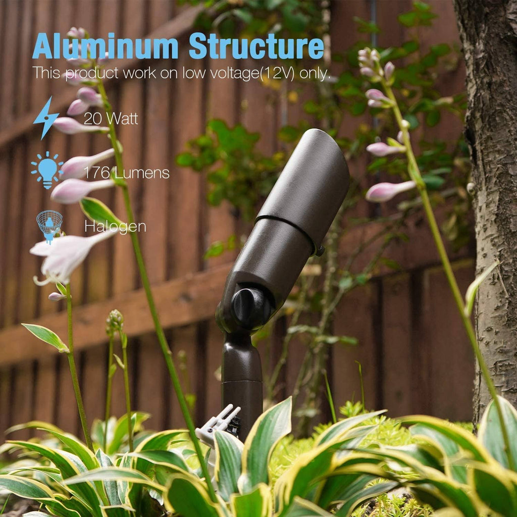 Waterproof Low Voltage Landscape Lighting Set with Spike Stand S97881