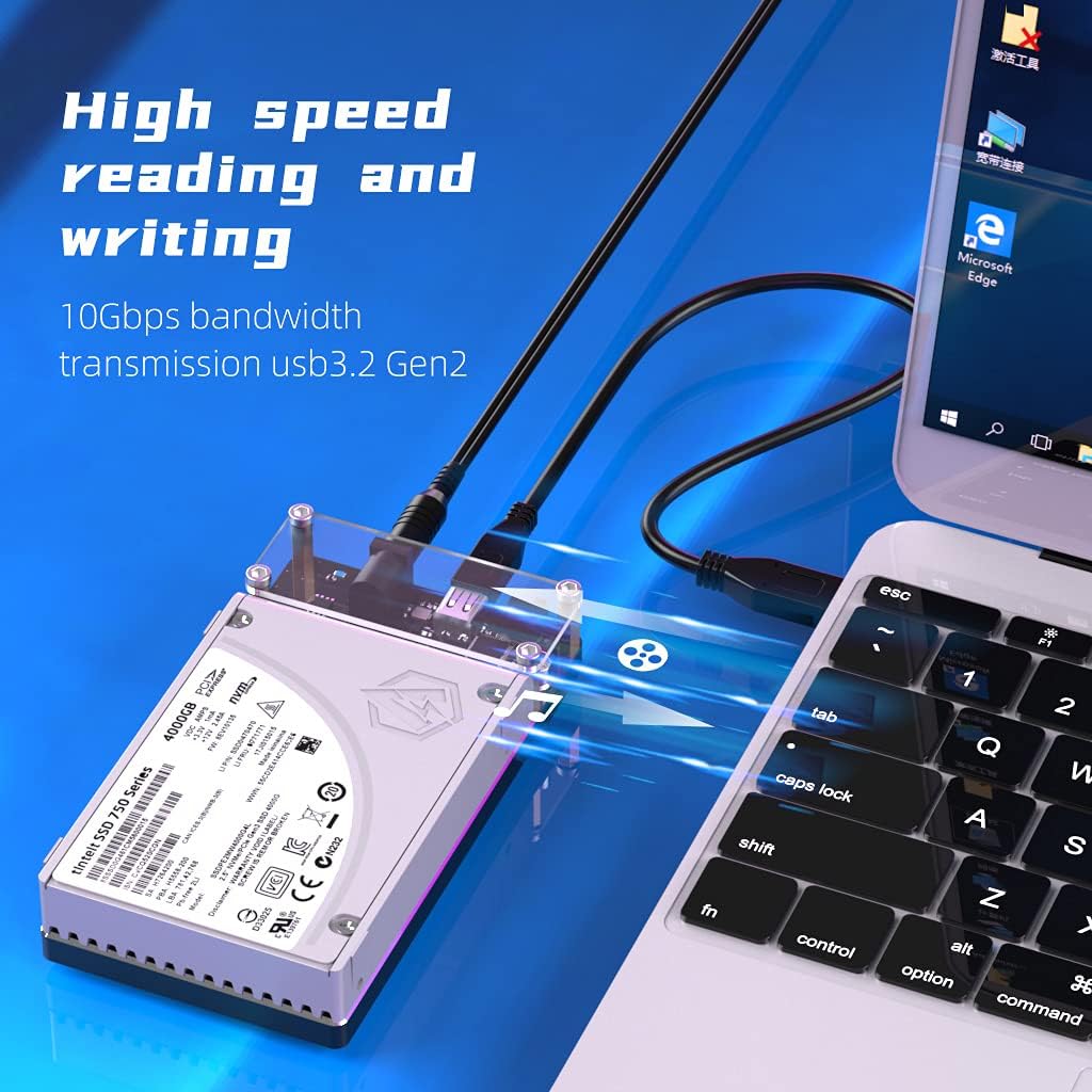 U.2 PCIe NVMe Hard Drive Enclosure with USB3.2 10Gbps Converter Docking Station M161