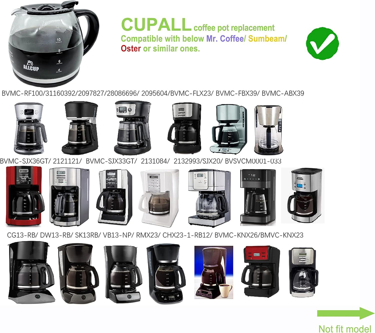 12-CUP Glass Carafe Black Handle L59246