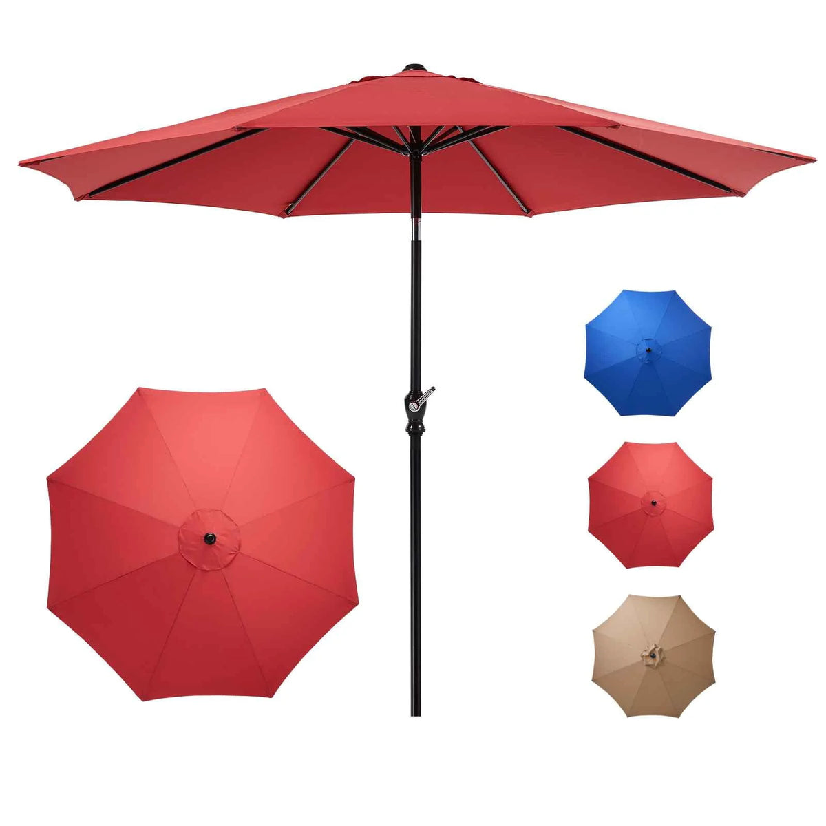 9-FT Outdoor Patio Umbrella with Push Button Tilt and Crank G5896