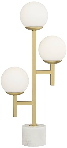 30" Tall Gold Marble Metal 3-Light Table Lamp O982270