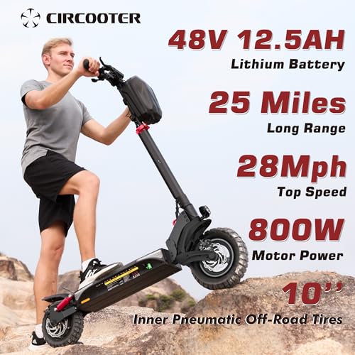Electric Scooter with 800W Motor, 10'' Off Road Tires, Turn Signals & Storage Bag R179991