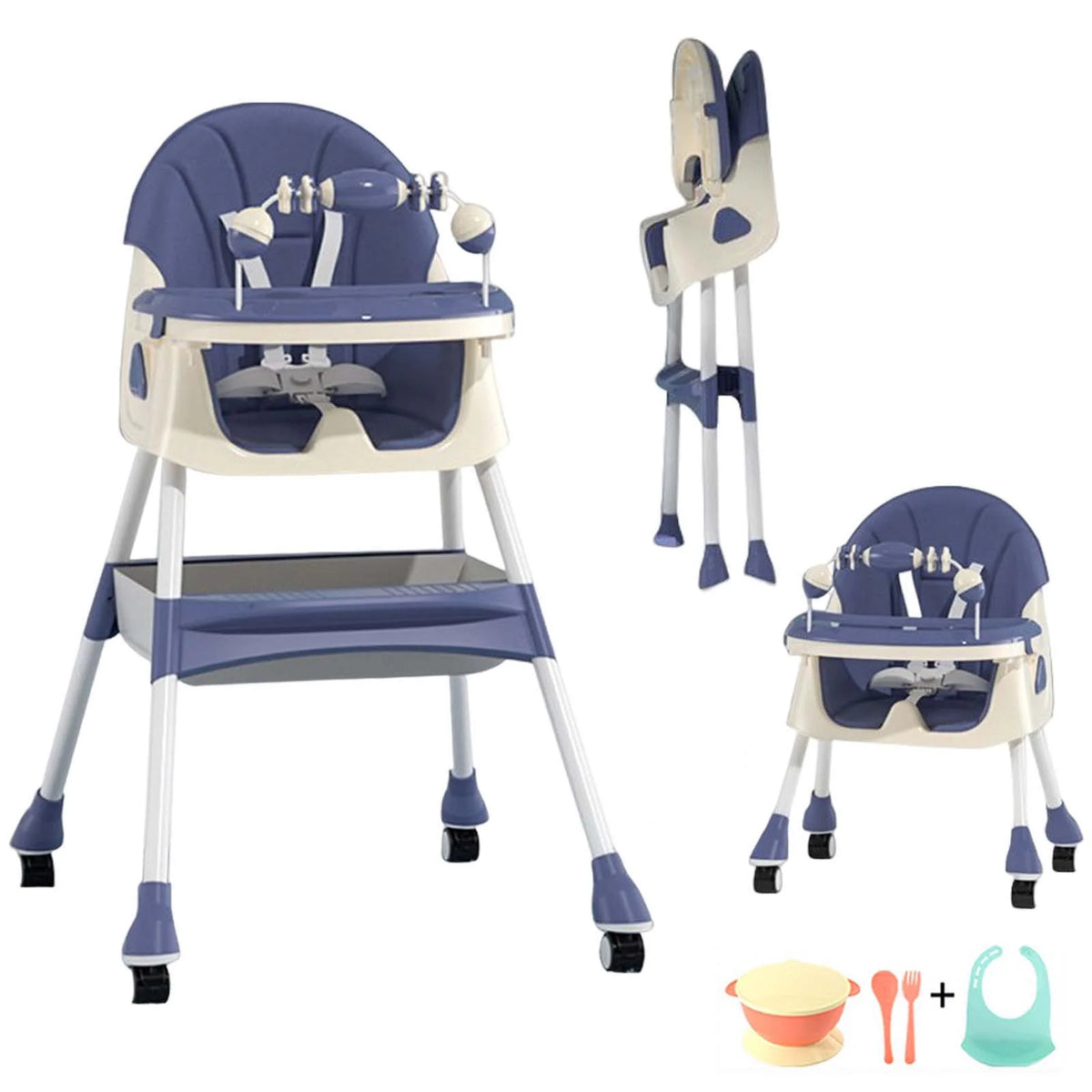 Blue Baby Highchair with Double-Layer Tray P294513